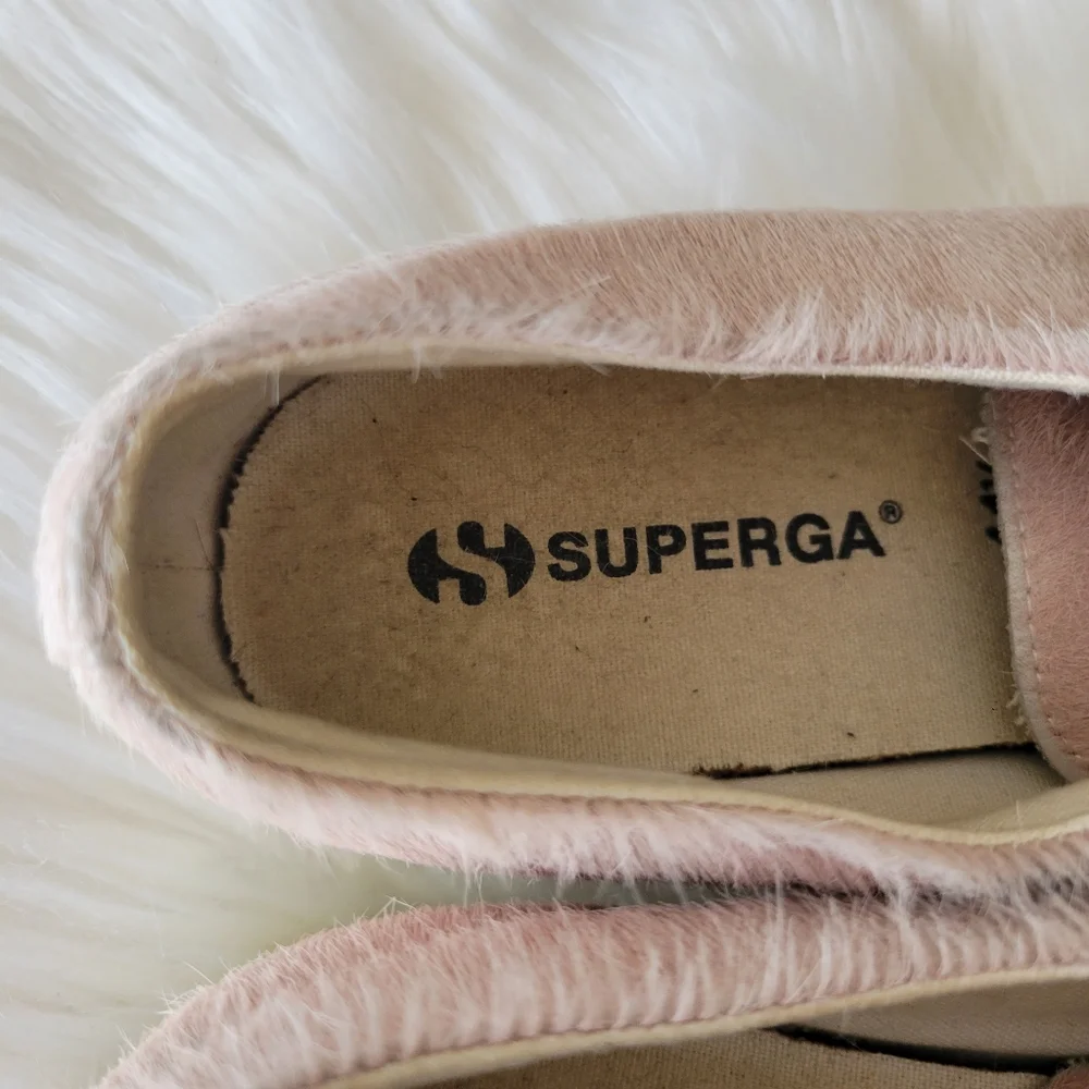 Superga Pink Calf Hair Platform Lace-Up Sneakers Sz W10/M8.5 EUC S009KN0 UNISEX - Picture 8 of 10